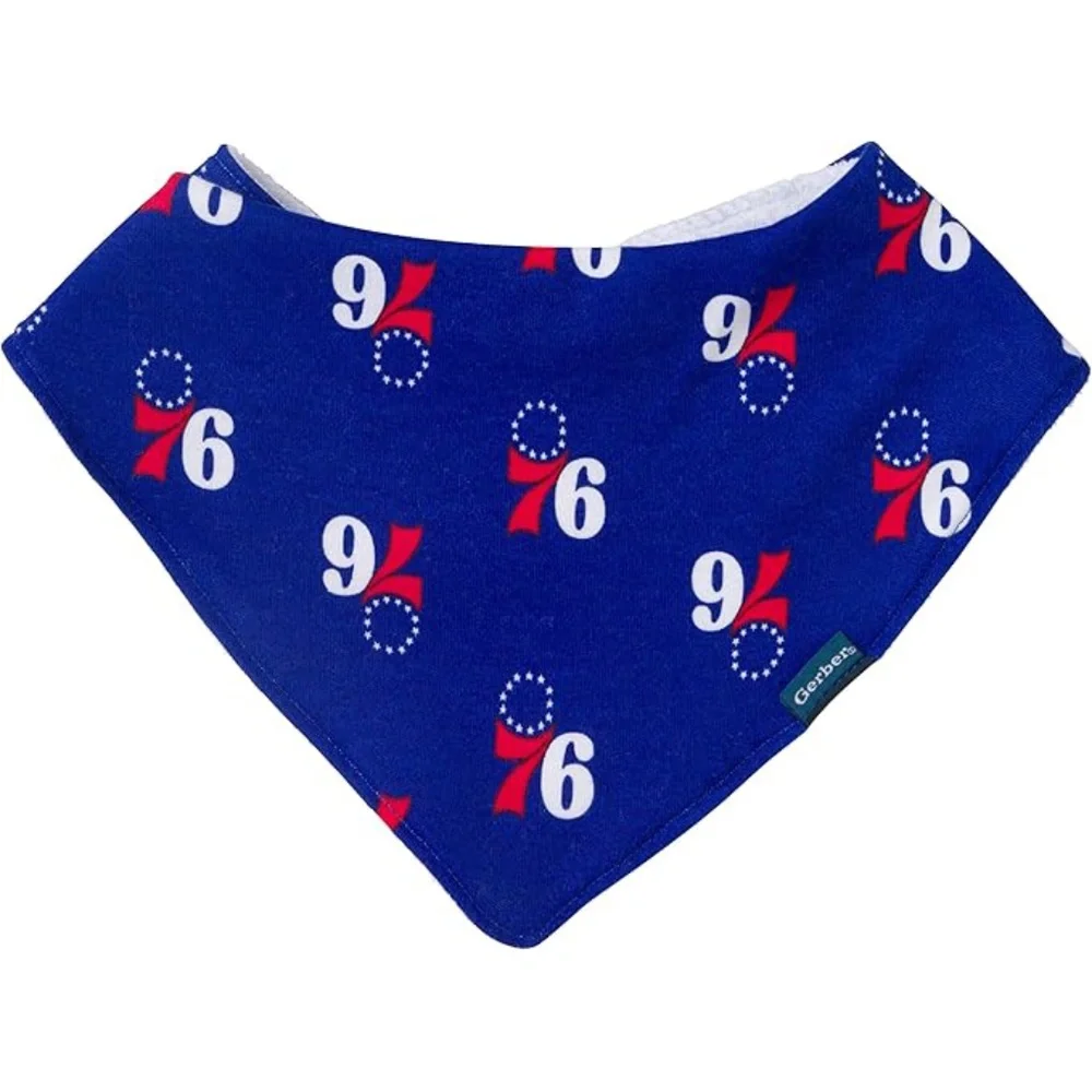 Gerber Philadelphia 76ers Baby Bibs Burp Cloth 3 Pieces Set, NBA Licensed NWT